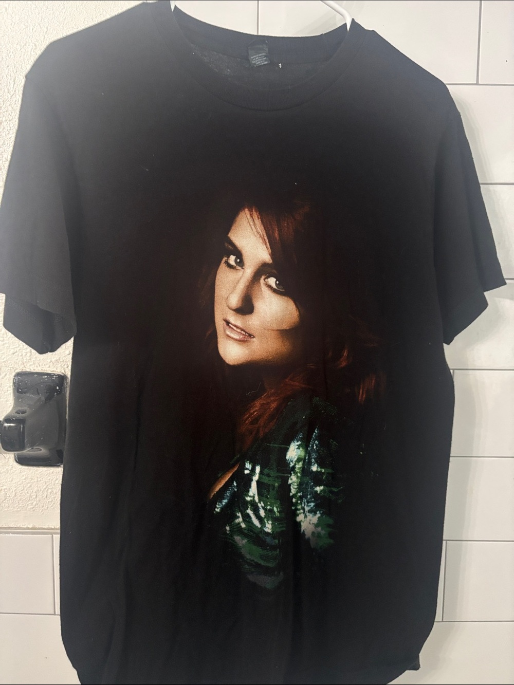 Tultex Black Short-Sleeve Graphic Tee with Green Accent